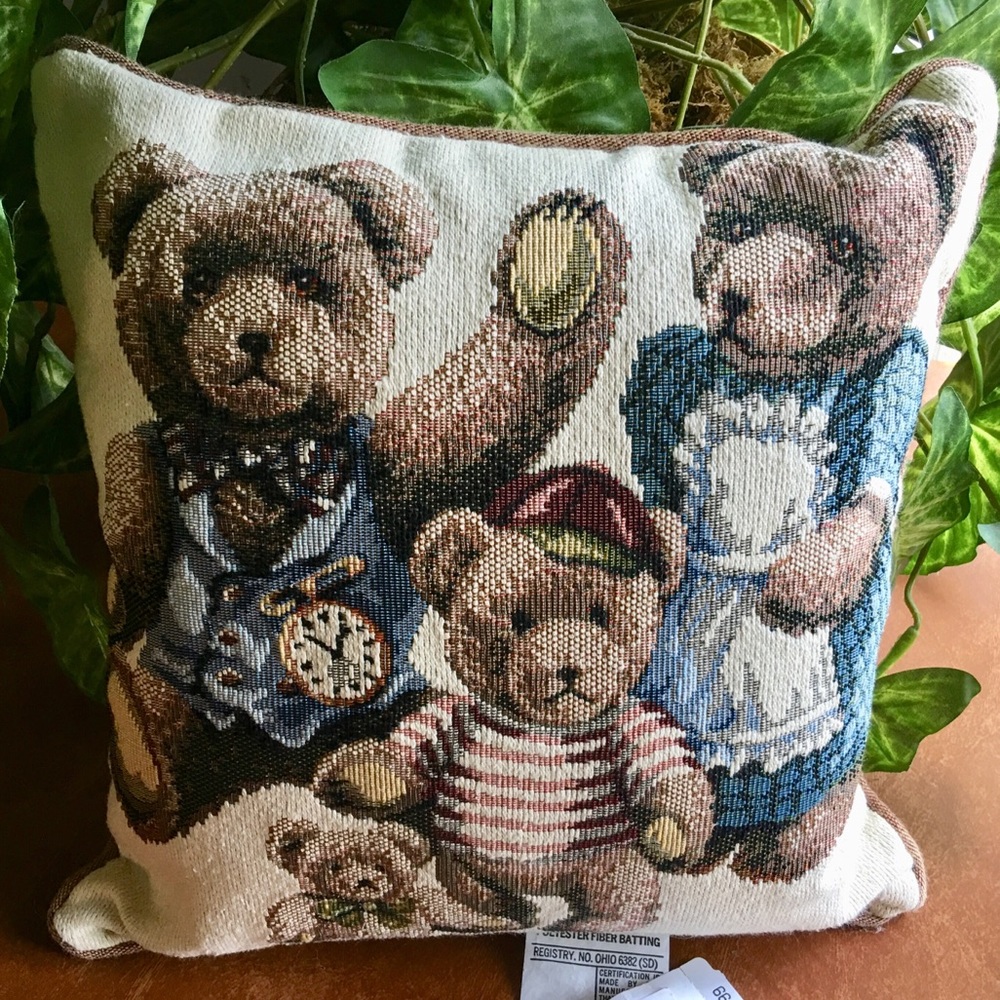 The Three Bears Decorative Corded Pillow 12 1/2”